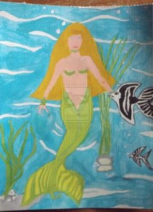 1st attempt at watercolor mermaid scene